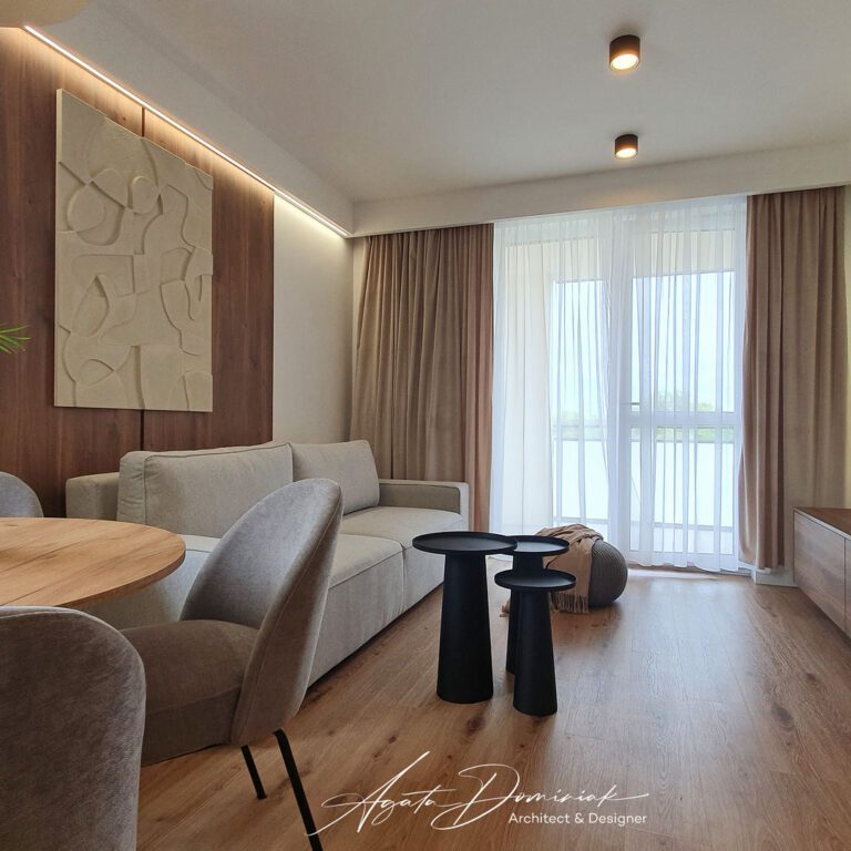 Mieszkanie w Jelczu_salon z aneksem wid 6