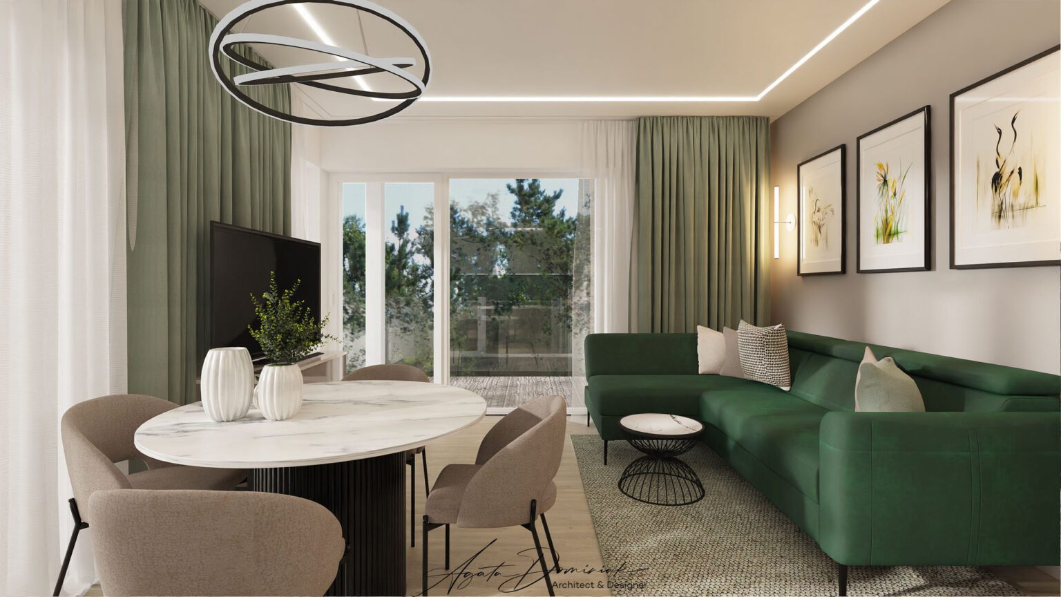 Apartament nad morzem_salon widok 3