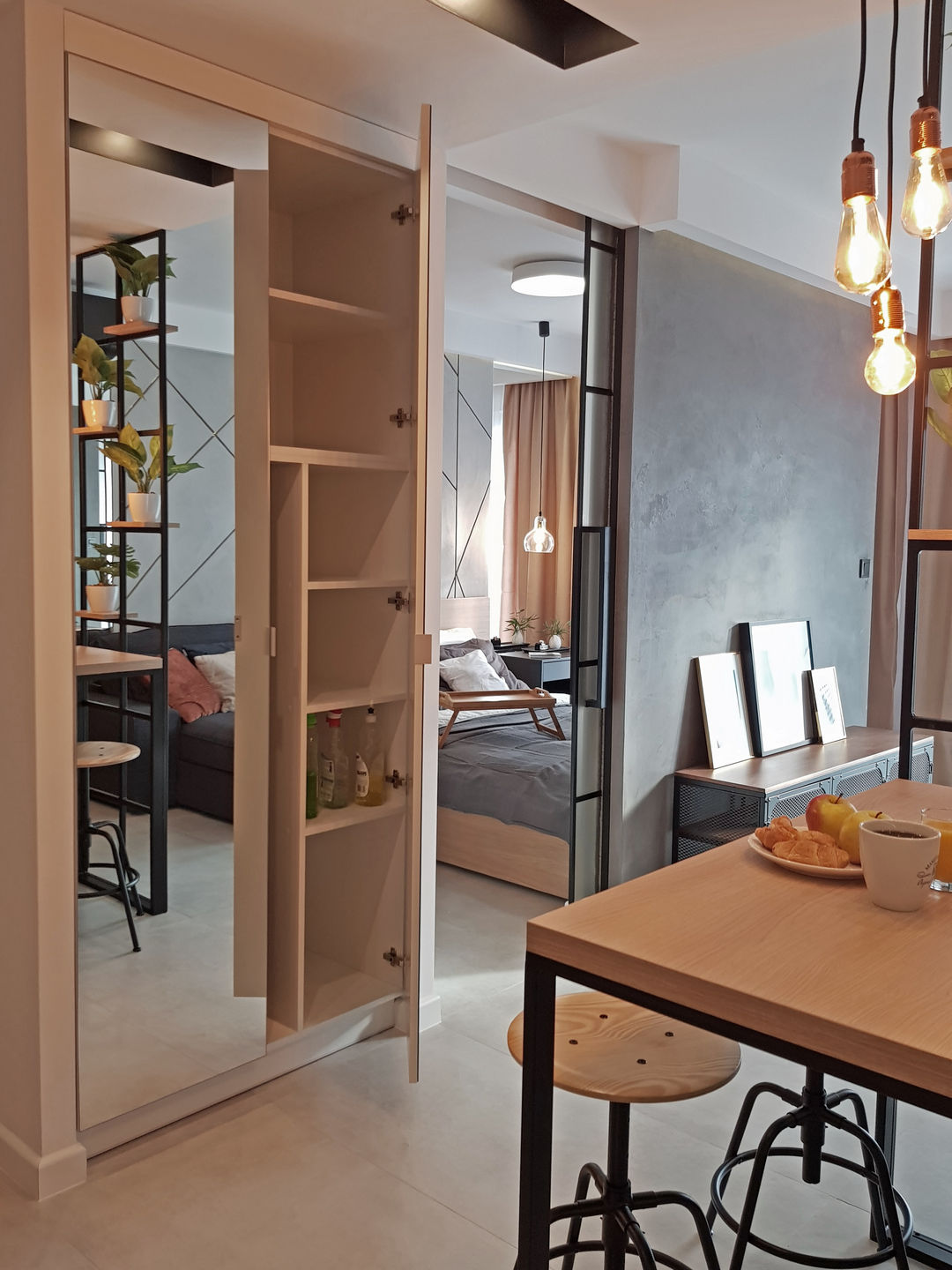 Mieszkanie loftowe_salon_widok 13